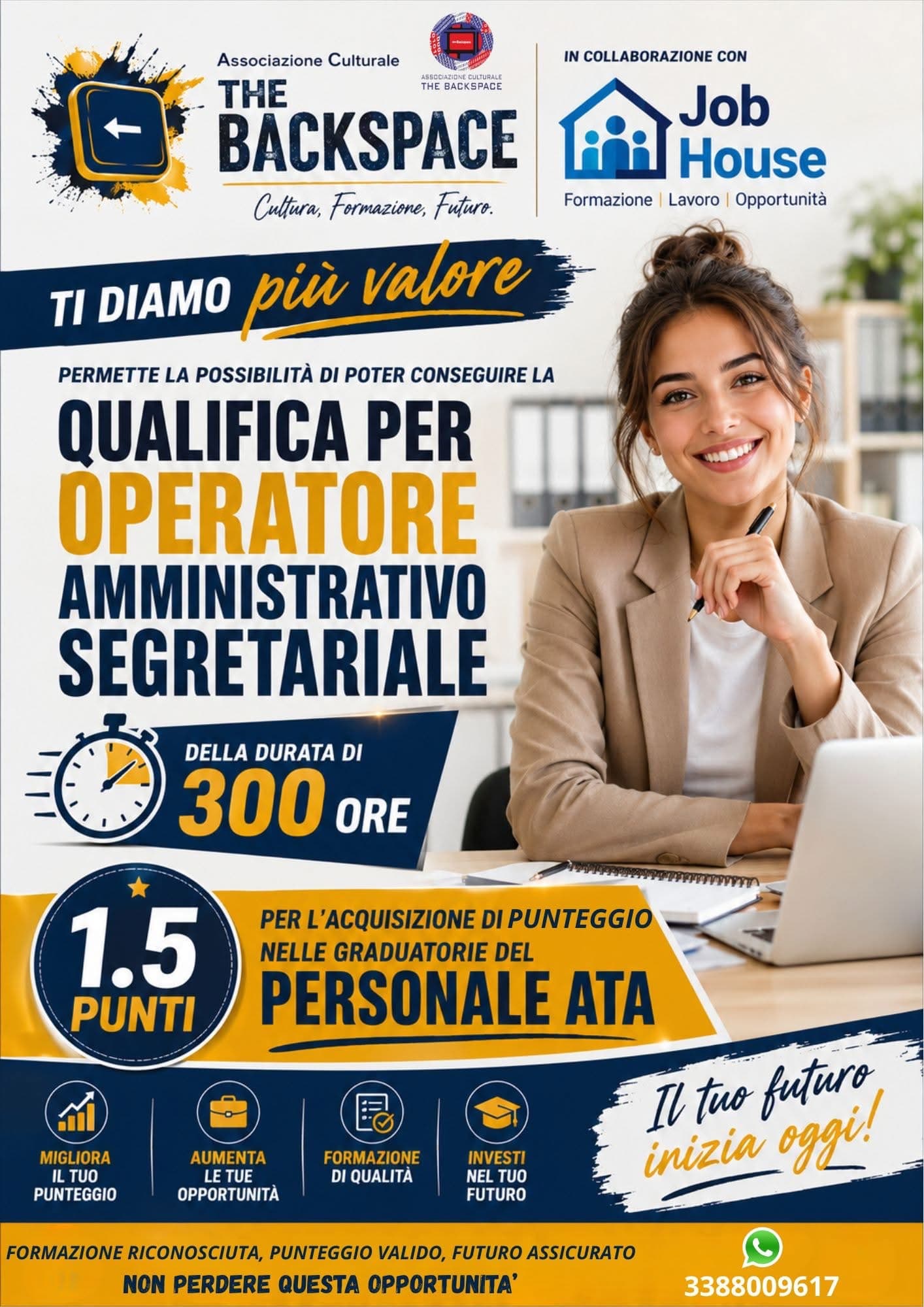 Locandina del corso per Operatore Amministrativo Segretariale